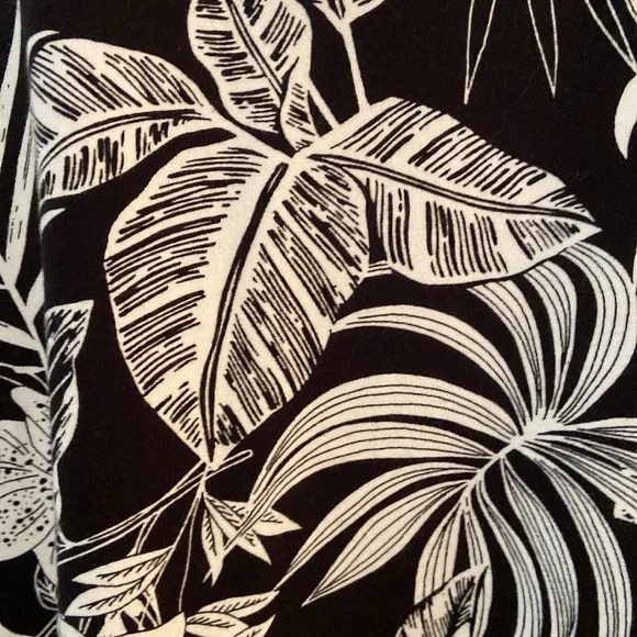 Denim & Co. French Terry Sleeveless Cover Up Dress Black Tropical M - Picture 4 of 11